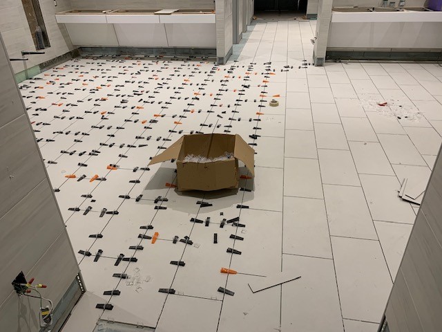 floor tile installation