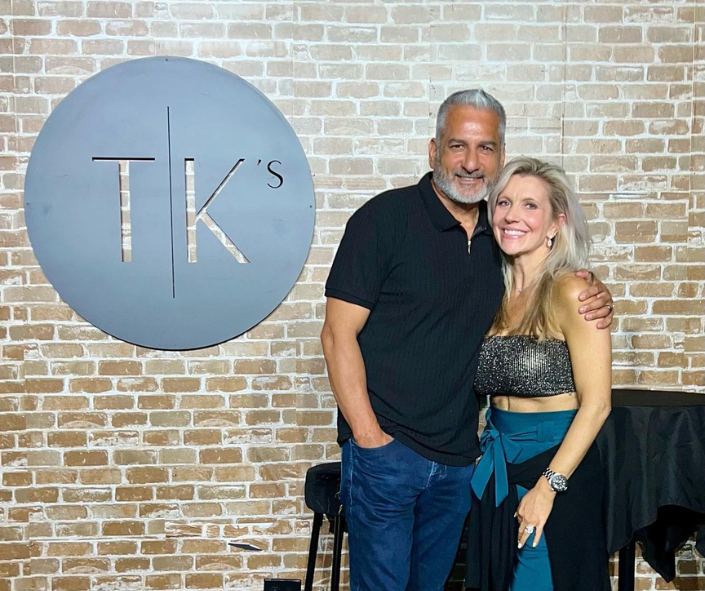 A couple on the TK's Comedy Stage