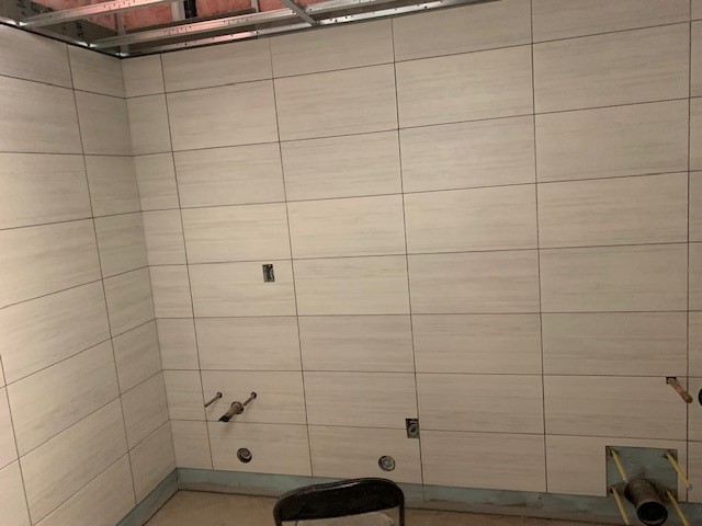 new tile in bathroom