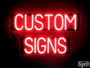 Neon "Custom Signs" sign