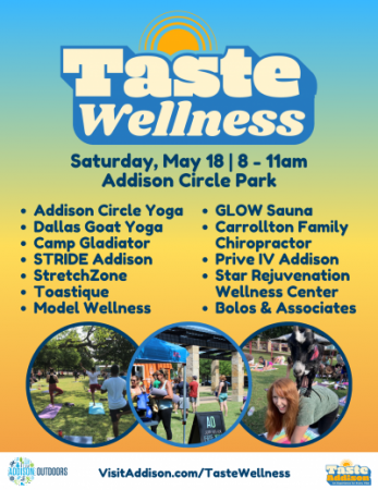 Taste Wellness poster listing vendors