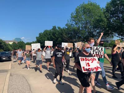 peaceful demonstration in Addison