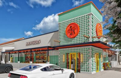 Rendering of new Hawkers Restaurant in Addison
