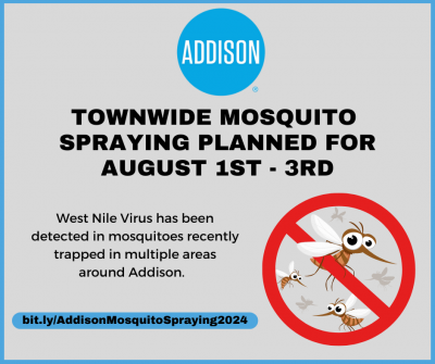 Mosquito spraying planned for August 1st through 3rd