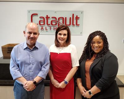  Deputy City Manager Ashley Shroyer, Economic Development Manager Lauren Williams, and Catapult CEO David Michel