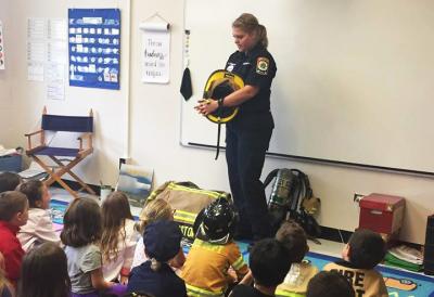 fire fighter visits school