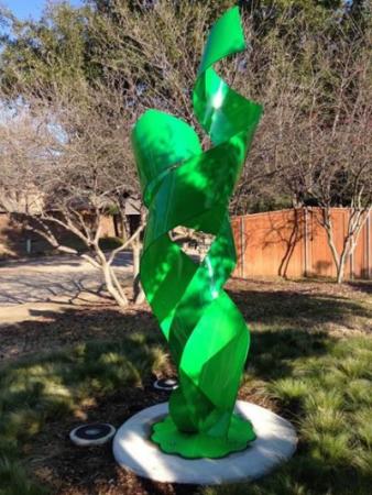 green metal sculpture