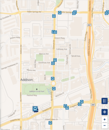 DART Map of Quorum Drive in Addison