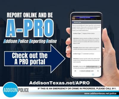 Holding phone with APRO portal open on screen