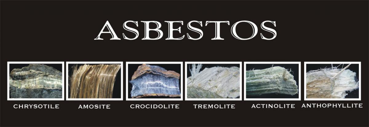 Asbestos: Chrysotile, Amosite, Crocidolite, Tremolite, Actinolite, Anthophyllite