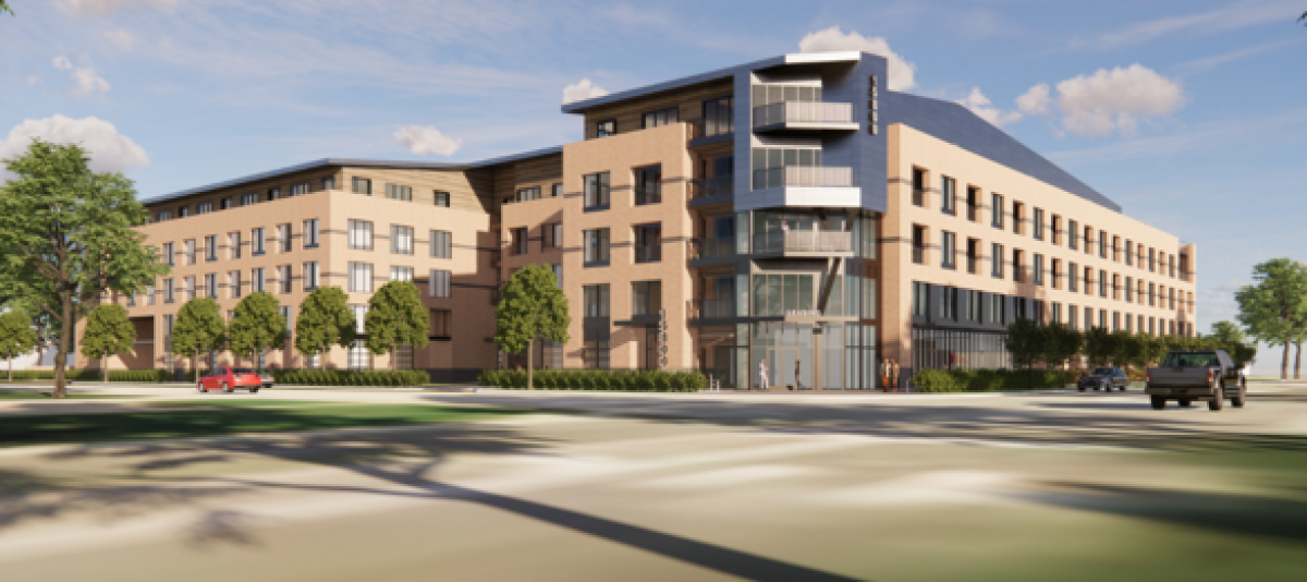 new multifamily building at Airport Parkway and Addison Road