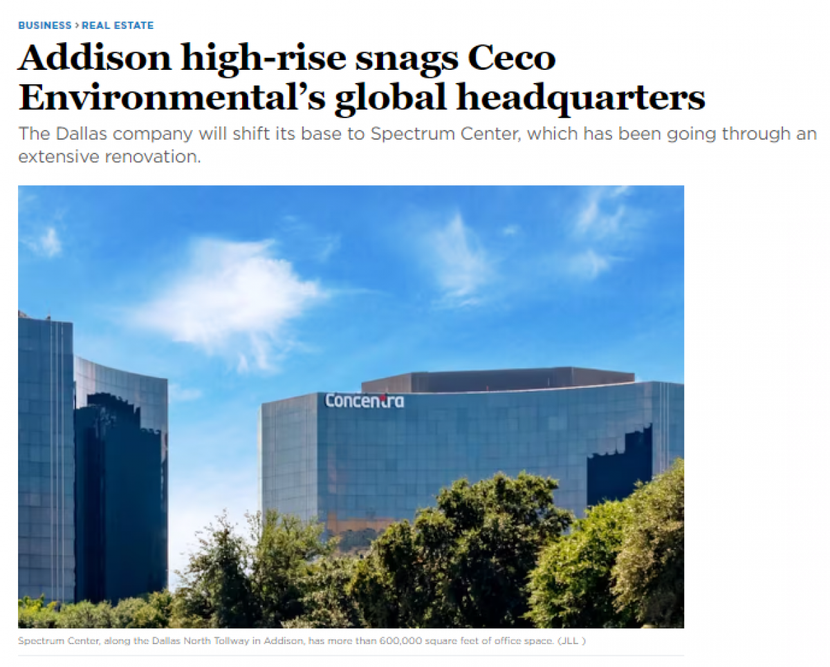 Ceco Environmental headline in Dallas Morning News