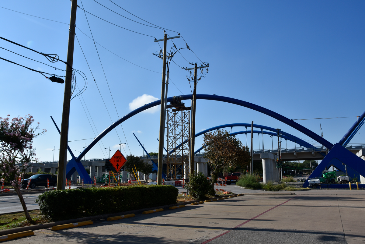 DART Sets Blue Arches for bridge over Midway Road