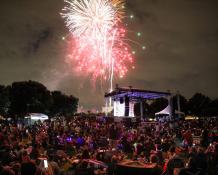 Fireworks over the mainstage at Addison Kaboom Town!